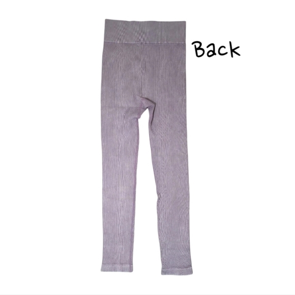 Mono B - Ribbed Essential Mineral Wash Seamless Highwaist Leggings Size Large - Picture 4 of 13